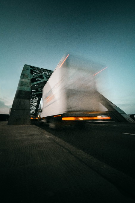 Truck Crossing a Bridge